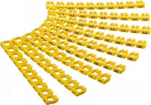 GOOBAY Cable marker clips â??Letters Aâ??Câ?? for cable diameters up to 6 mm - 3 x 30 coloured coding rings for labelling network cables, for instance (72518)