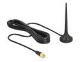 DELOCK LTE / GSM / UMTS Antenna SMA plug 3 dBi fixed omnidirectional with magnetic base and connection cable (RG-174, 2 m) outdoor black