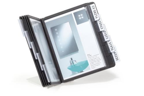 DURABLE VARIO TABLE 10 registersystem bordmodel i A5 med 10 lommer i farven sort (550601)