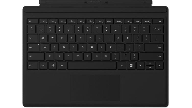 Surface Pro Type Cover with Fingerprint ID - keyboard - with trackpad accelerometer - AZERTY - French - black - Tastatur - Fransk - Svart
