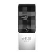SILICON POWER Mobile C31 USB flash drive 64 GB USB Type-A / USB Type-C 3.2 Gen 1 (3.1 Gen 1) Black, Silver