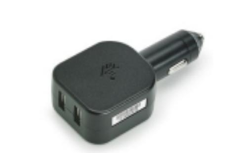 ZEBRA CIGARETTE LIGHTER ADAPTER 5V TWO TYPE A USB PORTS CPNT (CHG-AUTO-USB1-01)