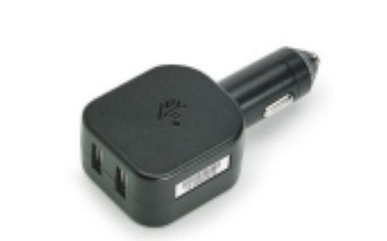 ZEBRA CIGARETTE LIGHTER ADAPTER 5V TWO TYPE A USB PORTS (CHG-AUTO-USB1-01)