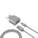 KSIX Reiselader, 2.4A, 2xUSB, M Silver Dual USB, Micro-USB kabel medfølger