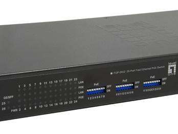 LEVELONE Switch 24x FE FGP-2602      2xGSFP 19"" 380W 24xPoE (FGP-2602W380)
