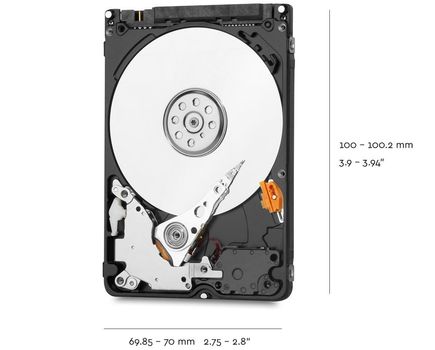 WESTERN DIGITAL WD Blue Mobile 2TB HDD 7mm 5400Rpm SATA 6Gb/s serial ATA 128MB cache 2.5inch RoHS compliant internal Bulk (WD20SPZX)