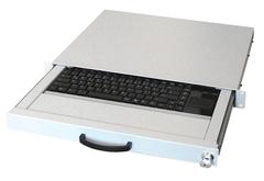 AIXCASE 48.3cm Aixcase Tastaturschublade 1HE US USB Touchp. beige