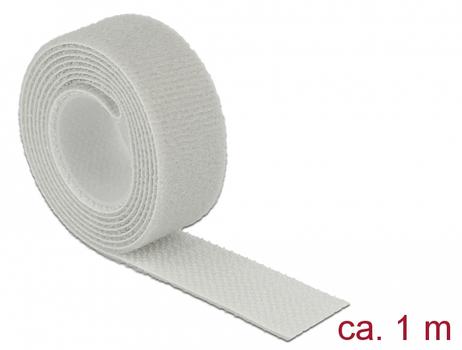 DELOCK Klett-Kabelbinder 20mm x 1m Rolle grau (18278)