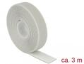 DELOCK Klett-Kabelbinder 20mm x 3m Rolle grau