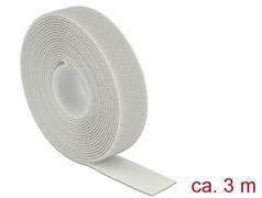 DELOCK Klett-Kabelbinder 20mm x 3m Rolle grau