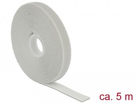 DELOCK Hook-and-loop fasteners L 5 m x W 13 mm roll grey (18276)