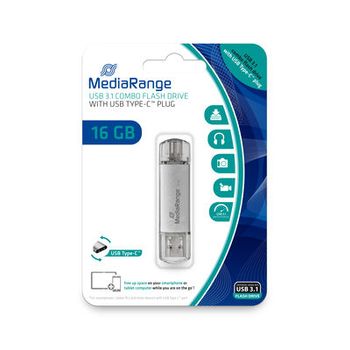 MediaRange USB-Stick 16 GB USB 3.1 combo F-FEEDS (MR935)