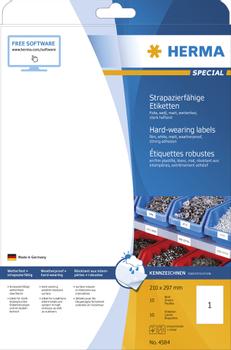 HERMA Etik. strapazierf. A4 weiß 210 x 297 mm wfest   10 St. (4584)