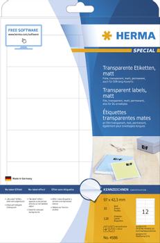 HERMA Etik. transparent  A4 matt  97 x 42,3mm wfest  120 St. (4586)