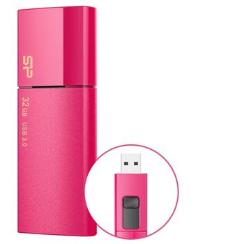 SILICON POWER Blaze B05 32GB, 32 GB, USB 3.0, Mac OS X 10.3 Panther, Svirvel, Lyserød, 0 - 70 °C (SP032GBUF3B05V1H)