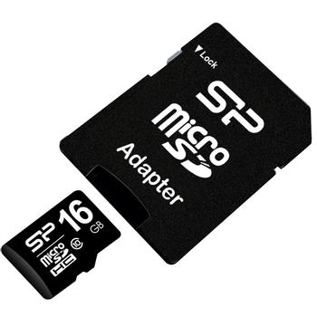 SILICON POWER Micro Sdhc 16Gb Klass 10 + Adapter  (SP016GBSTH010V10-SP)