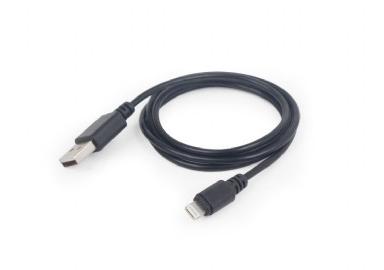 GEMBIRD USB data sync and charging lightning cable, 1m, black (CC-USB2-AMLM-1M)