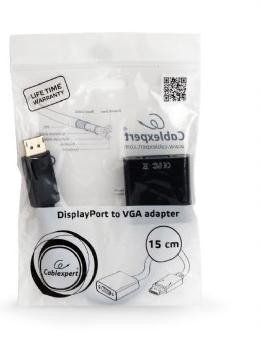 GEMBIRD adapter displayport 1.1->VGA, on cable, black (A-DPM-VGAF-02)
