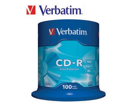 Verbatim CD-R 52x 100-pk spindel (43411)