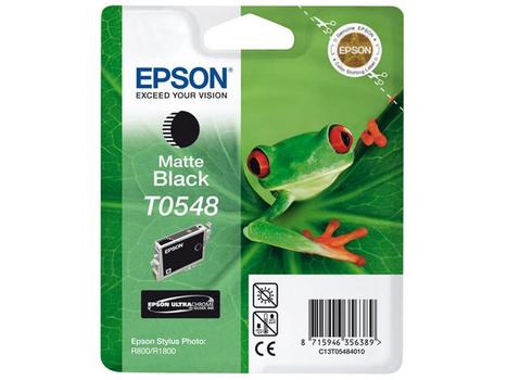 EPSON n Ink Cartridges,  Ultrachrome,  T0548, Frog, Singlepack,  1 x 13.0 ml Matte Black (C13T05484010)