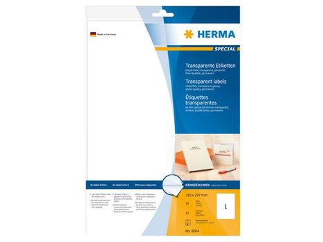 HERMA INKP.210X297 TRANSP.(10) (8964)