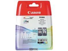 Canon PG-510 / CL-511 Multi pack - 2-pack - svart, farge (cyan, magenta, gul) - original - blekkpatron