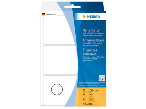 HERMA multi-purpose labels, white, 52 x 100 mm,(96) (2500)
