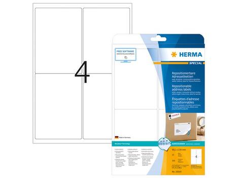 HERMA Adressetik. A4 weiß 99,1x139 mm Papier opak 100 St. (10019)