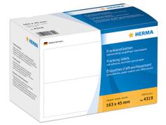 Herma Franking labels - Papir - selv-adhesiv - hvit - 163 x 45 mm 1000 etikett(er) (500 ark x 2) merkelapper