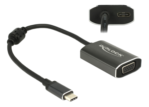 DELOCK Adapter USB Type-C™ Stecker > VGA Buchse (DP Alt Mode) mit PD F (62989)