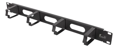 DELTACO 19" 1U Metal Cable Management with brush, 4 metal rings (19-16)