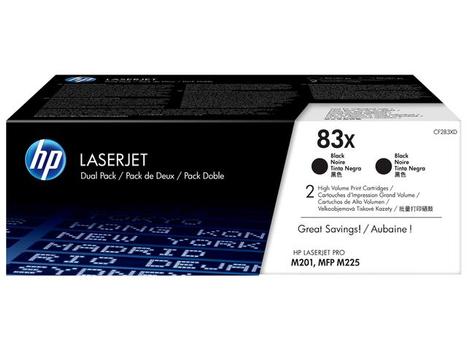 HP 83X Original LaserJet Toner Cartridges Black High Yield (2-pack) (CF283XD)