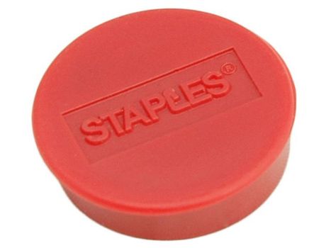 STAPLES Magnet STAPLES 25mm rød 10/pk. (5491955)