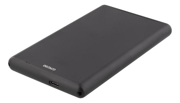 DELTACO USB-C 2.5" SATA/SSD Enclosure,  USB 3.1 Gen 2, black (MAP-GD48C)