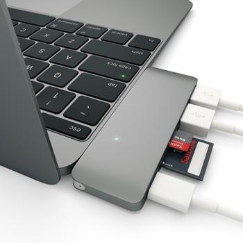 SATECHI Type-C USB 3-in-1 Hub Space Gray (ST-TCUPM)