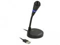DELOCK USB Microphone with base and Touch-Mute Button, black