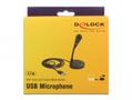 DELOCK USB Microphone with base and Touch-Mute Button (65868)