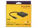 DELOCK USB Type-C™ Splitter (DP Alt Mode) > 2 x HDMI out 4K 30 Hz (87719)