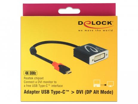 DELOCK Adapter USB Type-Câ?¢ male > DVI female (DP Alt Mode) 4K 30 Hz (61213)