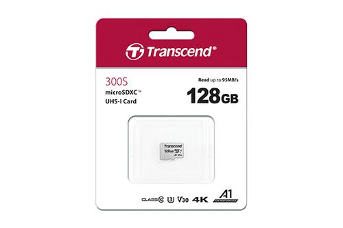 TRANSCEND MICROSDXC UHS-3/V30 128GB W/ADAPTER (TS128GUSD300S-A)