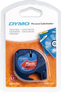 DYMO LetraTAG Tape / 12mm x 4m / Plastic Red (S0721630)
