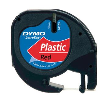 DYMO O LetraTag Tape 12mm Plastic Red (S0721630)
