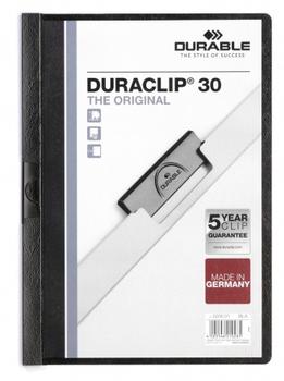 DURABLE DURACLIP 30 A4 Document Clip Folder Black (Pack 25) - 220001 (2200-01)