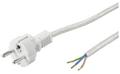 GOOBAY Strøm CEE 7/7 Stik Uisoleret ledning Sølv Hvid 3m