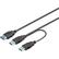 GOOBAY USB3.0 Dual-Power Cable. M/M/F. Black. 0.3m Factory Sealed