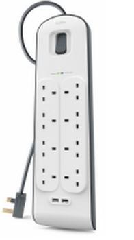 BELKIN 8 WAYSURGE PROT 2M 2 X2.4AMPUSBCHARG (BSV804AF2M)