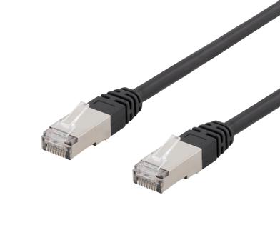 DELTACO CAT 6 Cable with shield with foil and copper braid (SFTP) 1m Patch cable Black (SFTP-61UV)