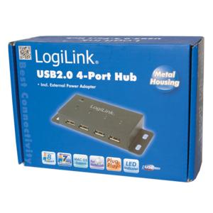 LOGILINK ,USB 2.0 HUB 4-portmetal,  F-FEEDS (UA0141A)