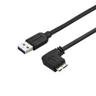StarTech 1m 3 ft Slim Micro USB 3.0 Cable M/M - Right-Angle Micro-USB - USB 3.0 A to Micro B - Angled Micro USB - USB 3.1 Gen 1 5Gbps (USB3AU1MRS) - USB-kabel - Micro-USB Type B til USB-type A - 1 m