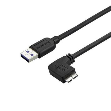 StarTech 2m 6 ft Slim Micro USB 3.0 Cable M/M - Right-Angle Micro-USB - USB 3.0 A to Micro B - Angled Micro USB - USB 3.1 Gen 1 5Gbps (USB3AU2MRS) - USB-kabel - Micro-USB Type B til USB-type A - 2 m (USB3AU2MRS)
